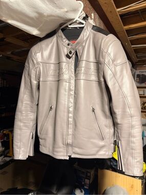 Men's Dainese BARDO Smoke Black Custom Leather Motorcycle Jacket